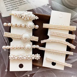 Nueva Corea Vintage Imitación Perla Horquillas Pinzas para el Cabello para las Mujeres Niñas Flor Forma Rhinestones Accesorios para el Cabello Pasadores Largos Nueva Corea Vintage Imitación Perla Horquillas Pinzas para el Cabello para las Mujeres Niñas Flor Forma Rhinestones Accesorios para el Cabello Pasadores Largos
