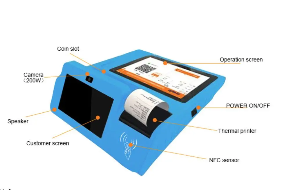 

HAODEXIN Android Electronic POS cash register with printer and fingerprinter---