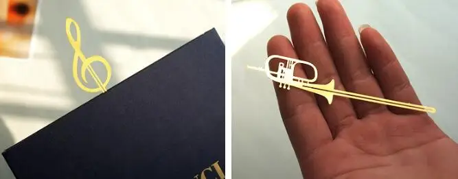4 шт./компл. музыкальный инструмент металлическая музыкальная закладка для заметок рог труба скрипка оборудование Обучение Канцелярские