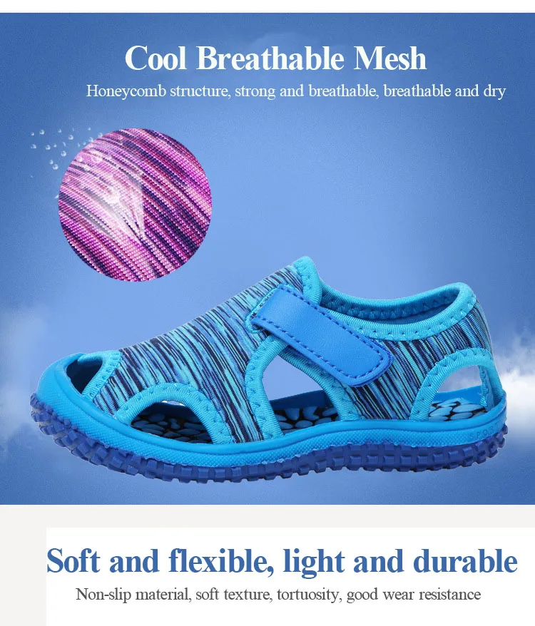 Sapatos de Bebê Sapatos de Praia Novas Crianças Camuflagem Sandálias Macias Verão Meninas Toe Proteger Meninos Fundo Macio Antiderrapante Moda Esportes 9 High Quality Mamãe e Bebê