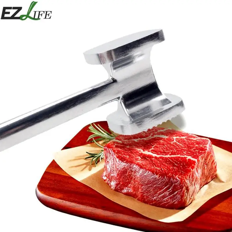 Дешевый Алюминиева Маллет Мясо говядины молоток Двусторонняя Мясо Tenderizer Стейк Говядина Свинина Куриное молоток Кухня мясо инструмент челнока
