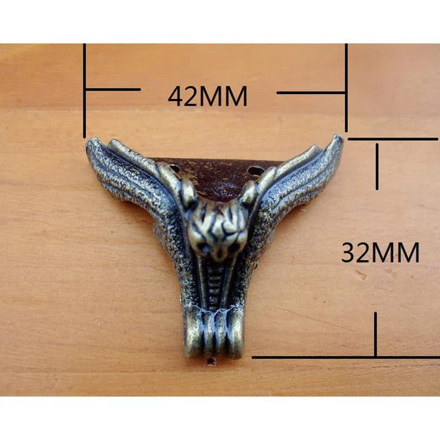 8 шт. 42 x мм 32 мм Винтаж цинковый сплав бронза ToneTiger Опоры украшения ноги деревянный ящик зверь средства ухода за кожей стоп кабинет углов
