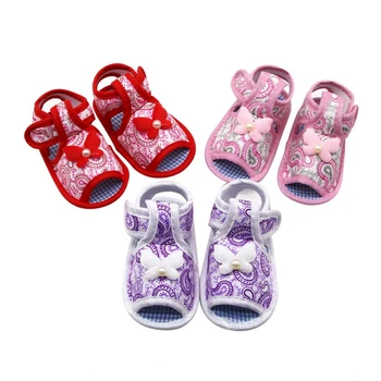 

Nylon Clasp Print Cotton Baby Girl Breathable Floral Pattern Anti-Slip Shoes Casual Sneakers Toddler Soft Soled First Walkers