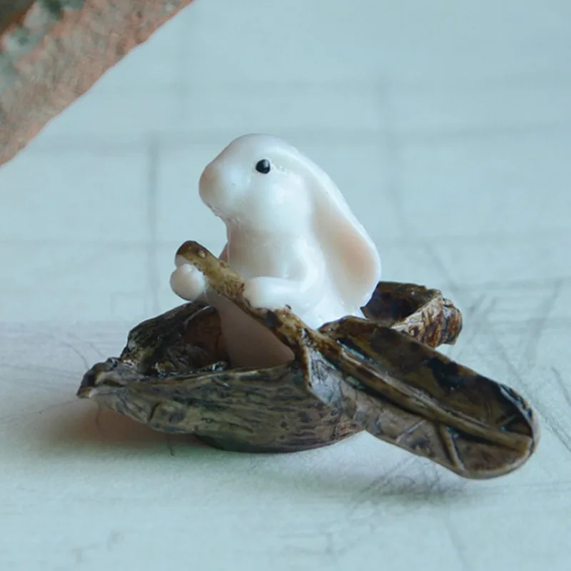 

Creative Cute Bunny Resin Garden Bonsai Home Decoration Figurines Miniatures Furnishing Mural Bunny Resin Ornament Furnishing