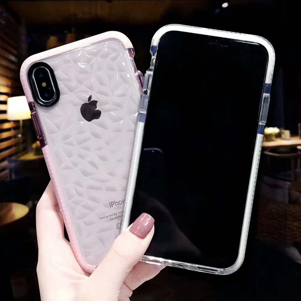 Роскошный прозрачный чехол из ТПУ для iPhone X XR XS Max Мягкий противоударный