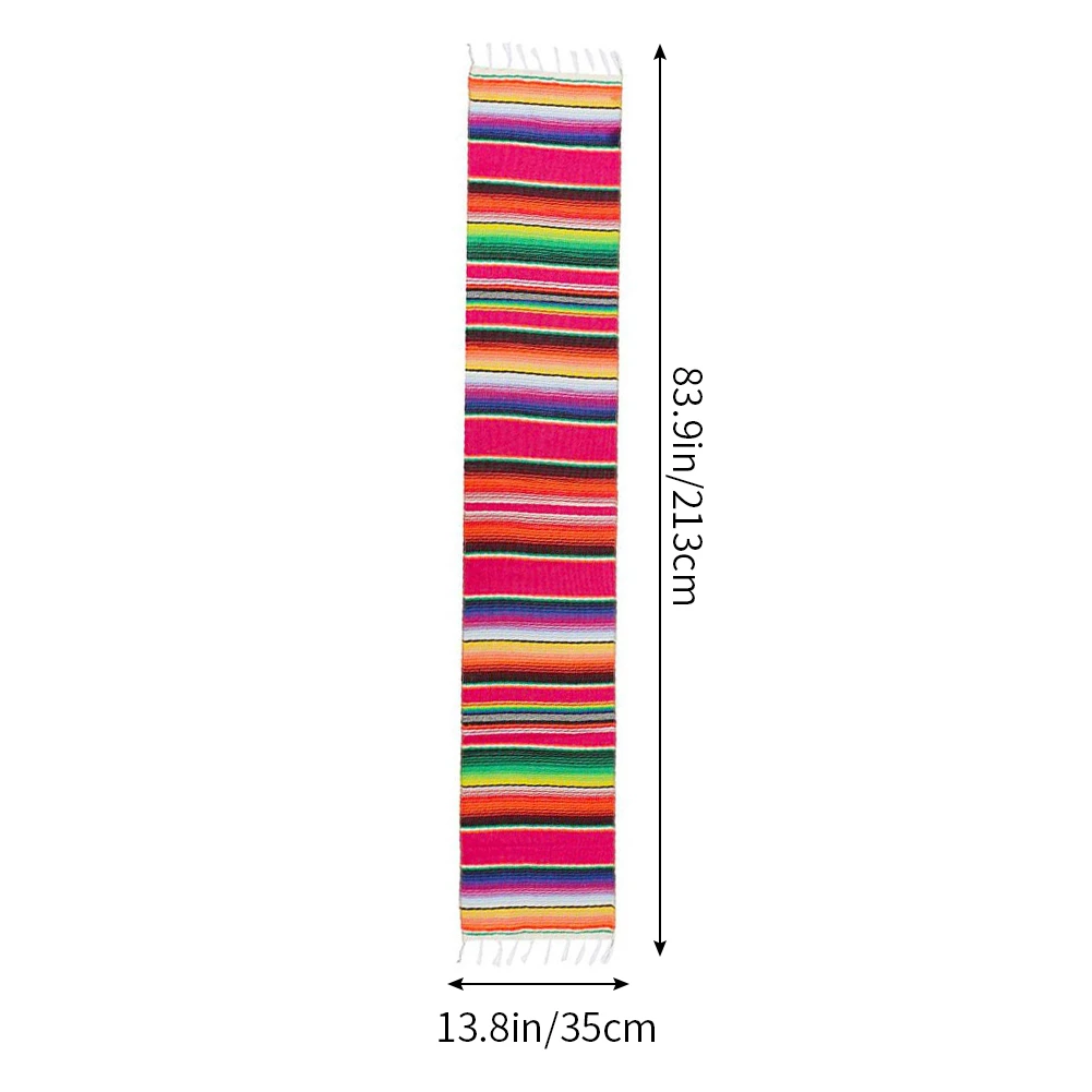 4 Colors Tablecloth Mexican Party Serape Cotton Tablecloth Table Runner Rainbow Wedding Party Table Runners Home Decoration