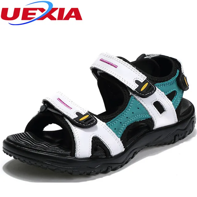 New Summer Leather Casual Shoes Women Shoes Walking Designer Breathable Driving Flats Beach Breathable Sandals sandalias mujeres