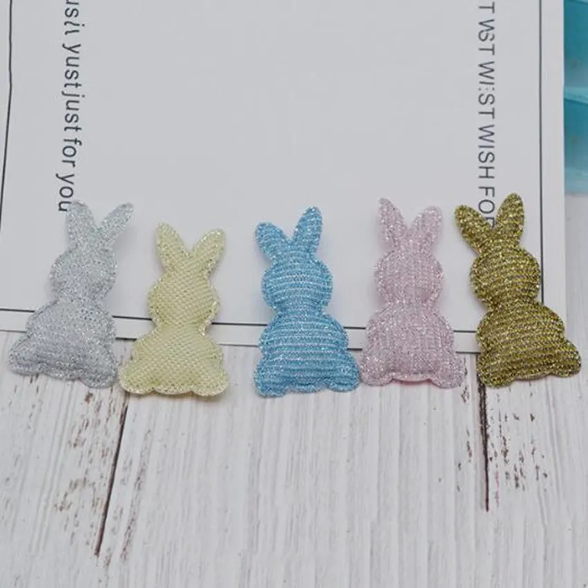 

50pcs/lot 2.8*5cm Rabbit Padded Appliques for DIY handmade children's hair accessories gift decoration accessories