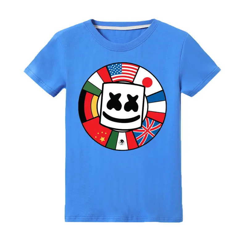 

Summer new cartoon print Marshmello Dj Music Kids T Shirt Children's Cartoon T-Shirts Boy and Girl Casual t-shirt1 100% Cotton