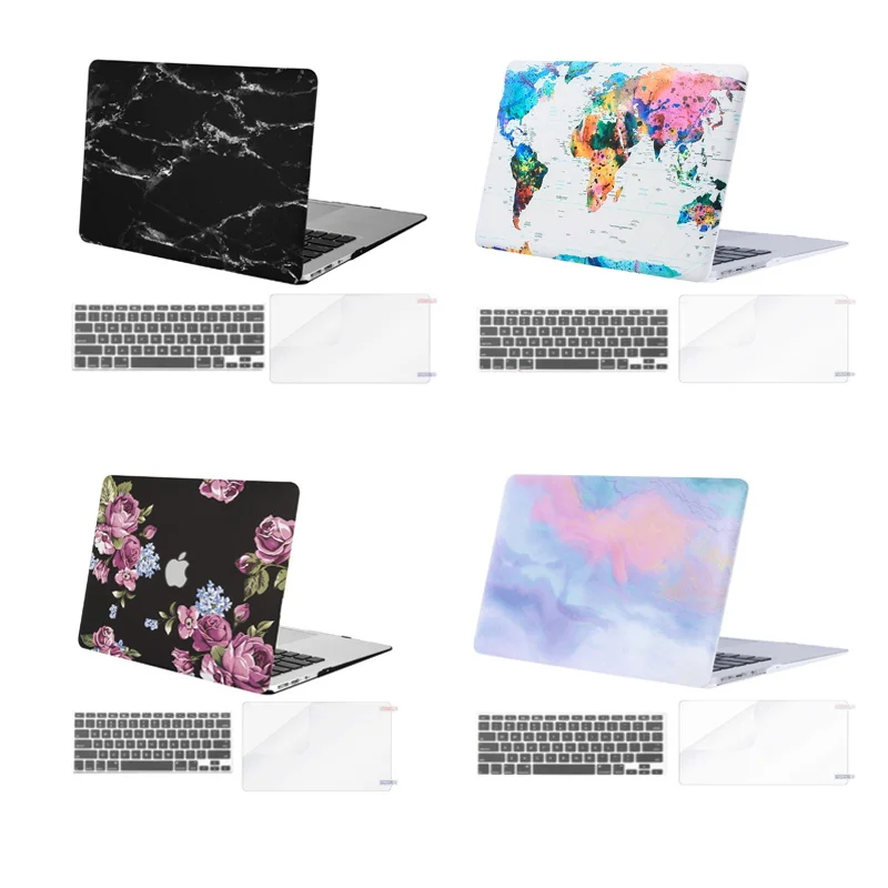 Твердый чехол для ноутбука MacBook Air 11 13 дюймов Pro Retina 12 15 с мраморным рисунком и