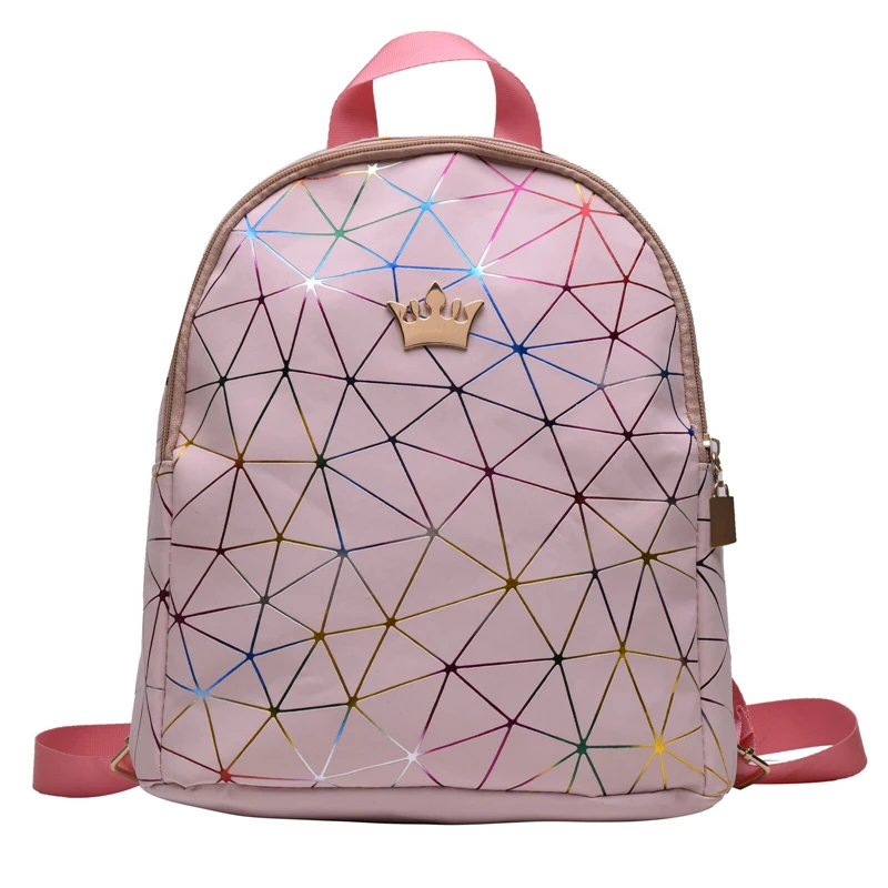 

Luxury Backpack Beautiful Geometric Pattern Design Women Mini Backpack PU Leather Shoulder School Rucksack Ladies Girls Bag