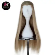 Мисс у волосы синтетический длинный прямой мужской пепельный блонд волосы с 2 косами Хэллоуин косплей костюм парик