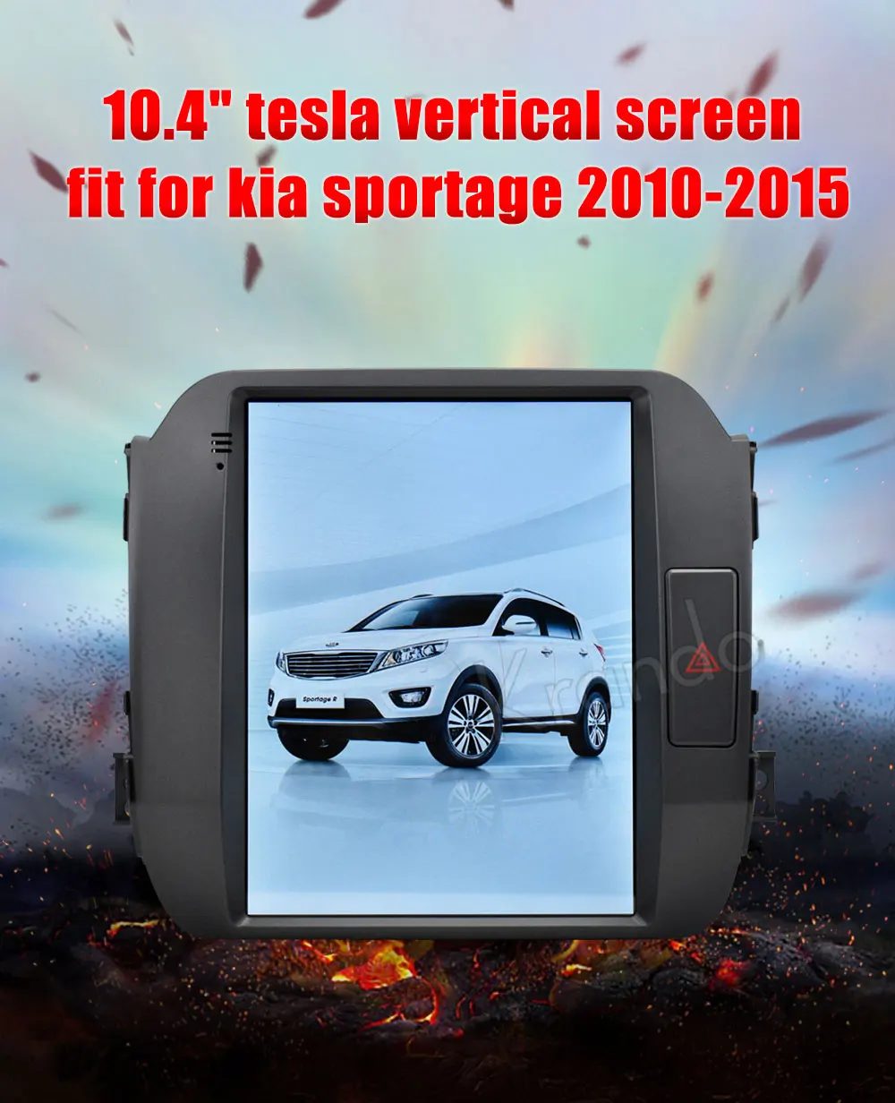 Excellent Krando Android 8.1 10.4" Vertical tesla style big screen for kia sportage 2010 2011 2012 2013 2014 2015 car navigation system 0