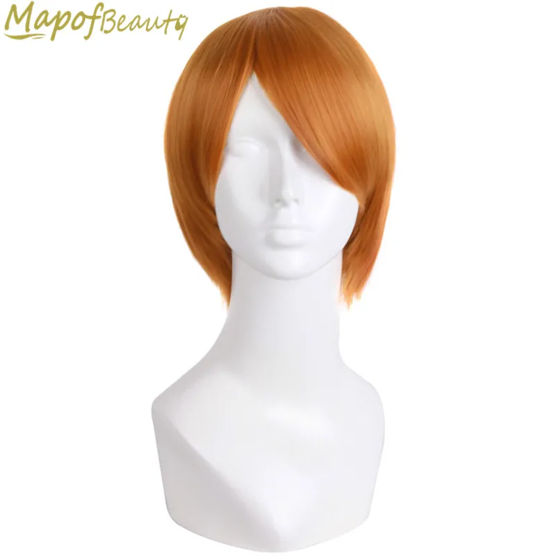 MapofBeauty 12 &quotкороткие прямые волосы Черный Коричневый Золотой Зеленый Фиолетовый