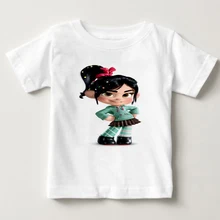 Детская футболка, размеры от 3 до 8 лет летняя футболка с короткими рукавами для мальчиков и девочек-подростков, Детская рубашка с рисунком Ральфа, футболка для девочек