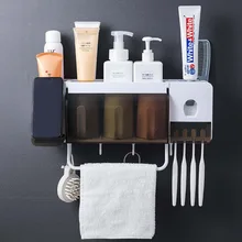 Toothbrush Holder Toothpaste Squeezer Dispenser Bathroom Accessories Toothpaste Storage Rack Shaver Tooth Brush Storage Box portable tooth mug towel toothbrush toothpaste storage bottle holder w strap pink