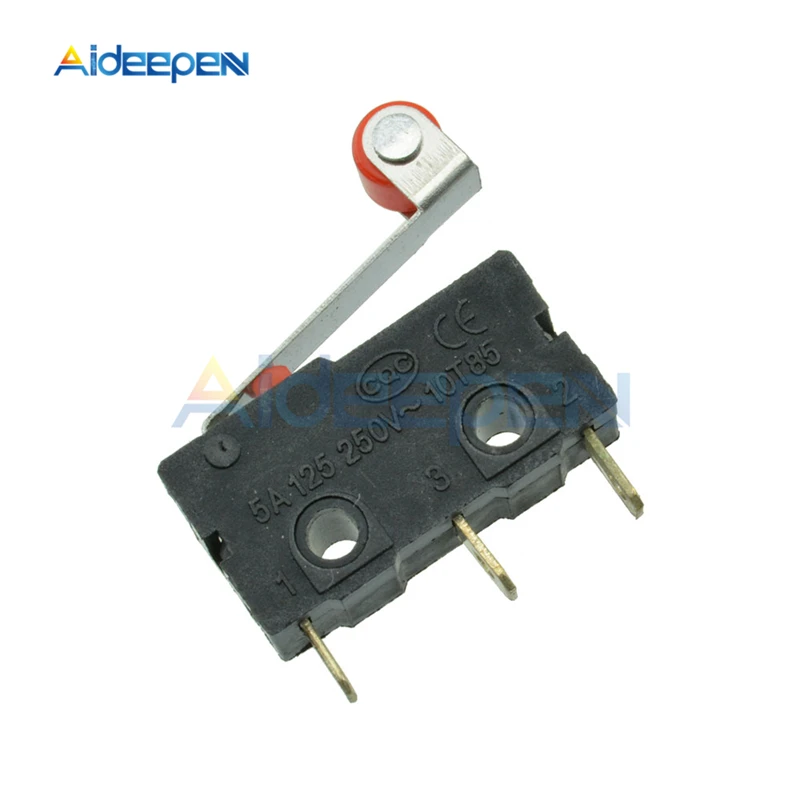 10Pcs/lot KW12-3 KW11-3Z 3 Pin Micro Limit Switch Roller Lever Pulley 5A 250V Snap Action Push Microswitches