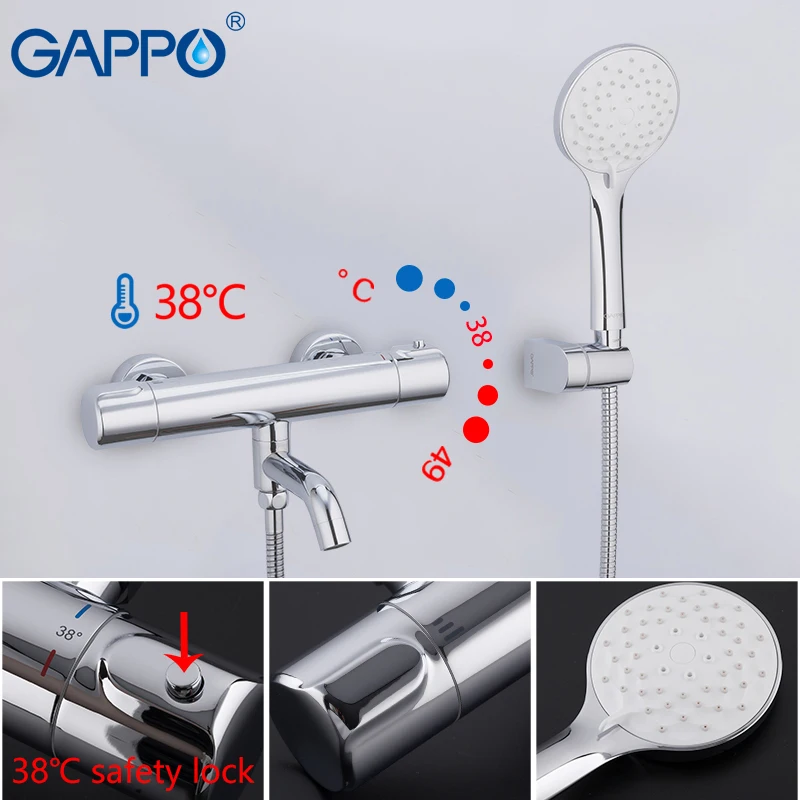 GAPPO смеситель для душа Термостатический смеситель для ванны смеситель для ванной душ набор настенный смеситель для ванны с термостатом кран