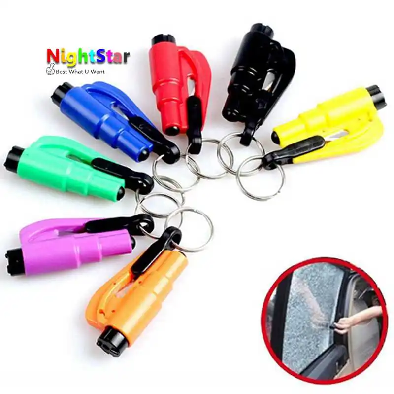 

Multi Function Tools for Car Window Breaker Emergency Safety Hammer survival knife with Key Chain glass breaker tool cutter