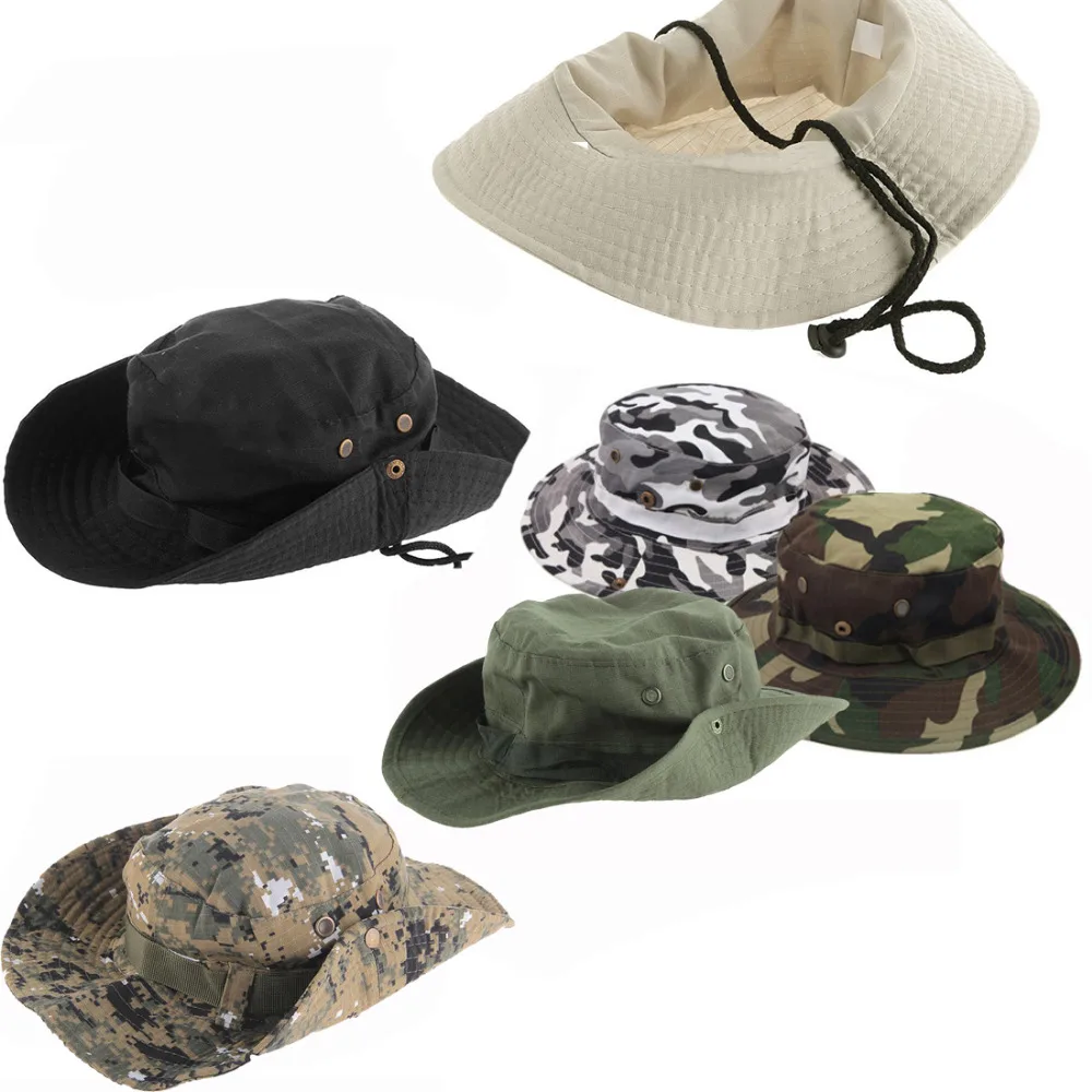

New Military Army Bucket Boonie Cap Hat Camping Fishing Hiking Lightweight Multicolor