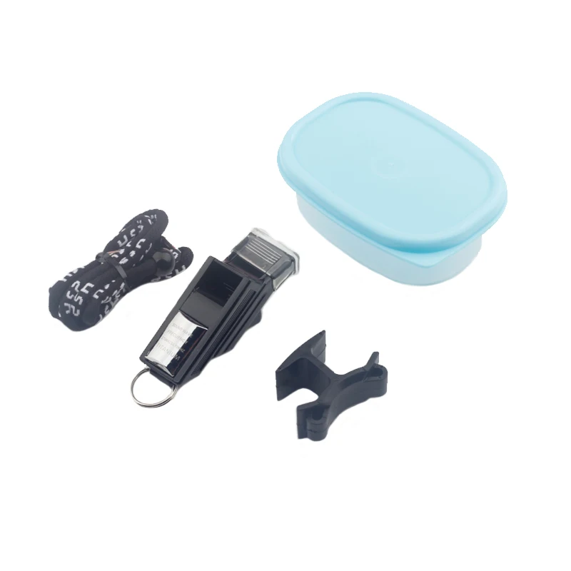 Noir ZengBuks Sifflet en Plastique Professionnel Survie en Plein air Sifflet Arbitre de Sport Football Rugby Sifflet avec Cordon Poignet