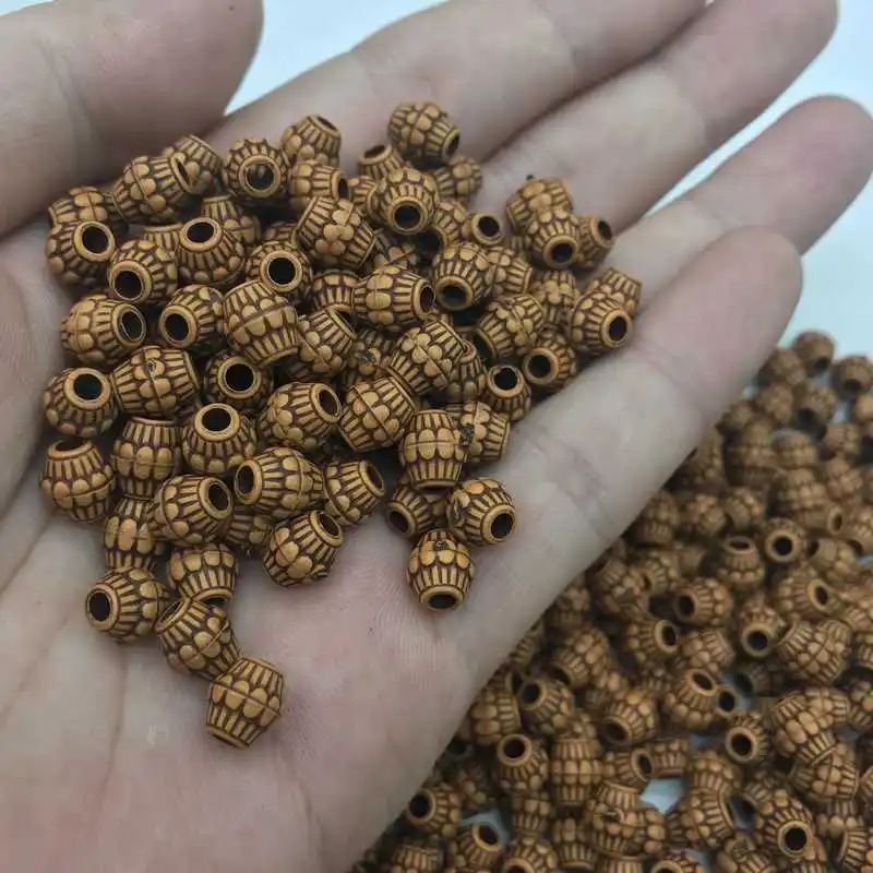 

Bracelet Jewelry Making DIY Cheap 7*8mm 100pcs/Lot Hot Acrylic Beads Imitation Wood Beads Round Shape Fits For Handmade Necklace