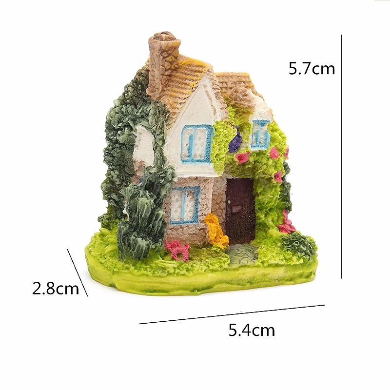 JX-LCLYL Resin Fairy Garden Miniature Thatches House Landscape Ornament Figurine Decor