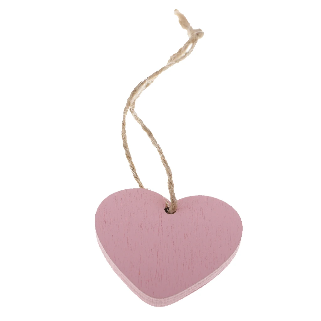 10 Pieces Small Wooden Hearts Embellishment Scrapbooking Craft with Hole  DIY Wind Chimes Hanging Tags Wedding Party