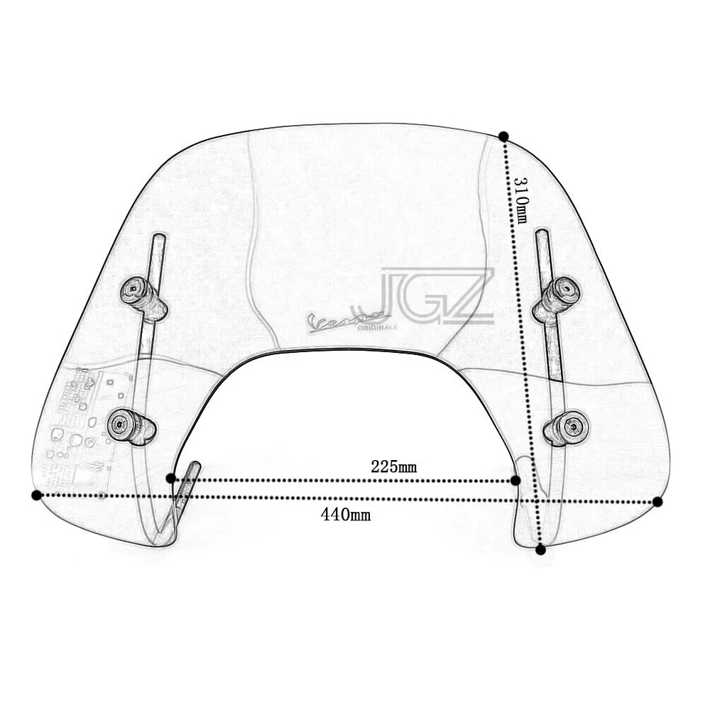 Мотоцикл акриловый экран ветрового стекла ветровой щиток лобового стекла крышка для VESPA Sprint 150 с Кронштейн черный прозрачный S