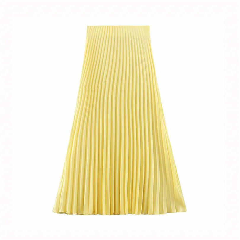 Женская модная винтажная плиссированная юбка длиной до щиколотки, высокая талия, боковая молния, Повседневная Женская стильная шикарная