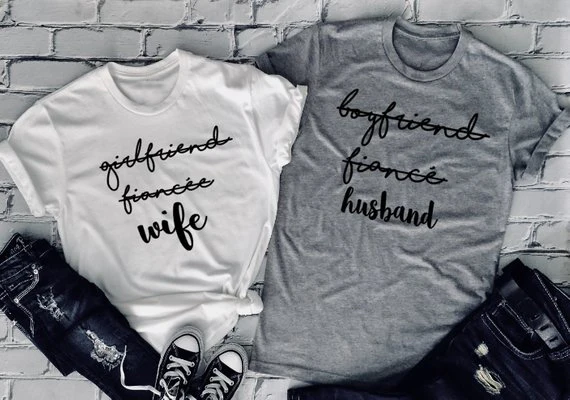 Одинаковая футболка для пары, для свадьбы, для жены, Camisetas, для мужчины, для мужчины, вечерние топы для свадьбы, одинаковые комплекты