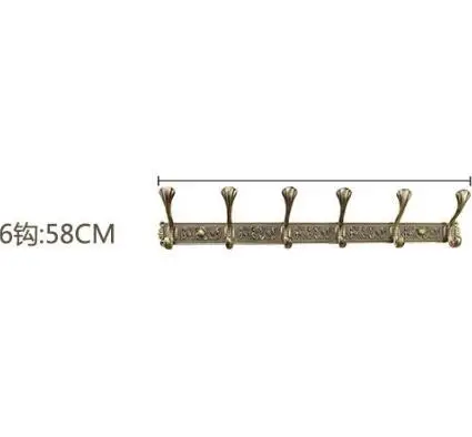 Высококачественные Аксессуары для ванной комнаты бронзовая настенная рамка 5 крючков настенная полка для хранения кронштейн резной Ретро стиль крючок для кухни и ванной - Цвет: 6  hook