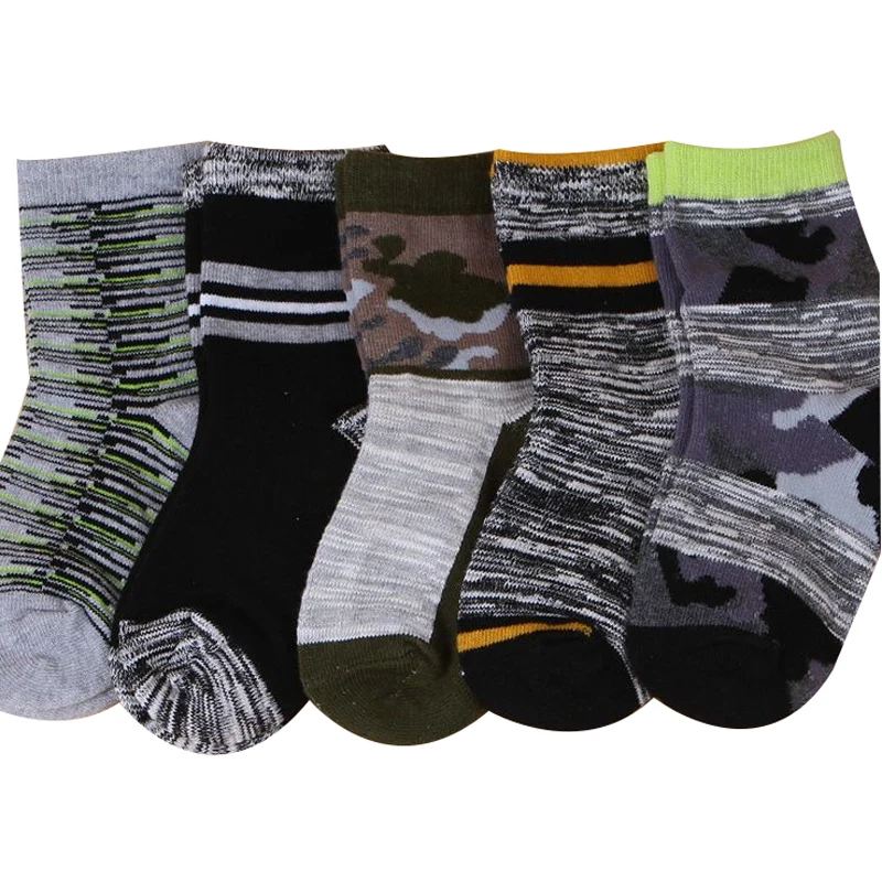 5 пар осенне-зимних детских носков хлопковые высококачественные плотные камуфляжные Носки для маленьких мальчиков и девочек От 1 до 10 лет детские носки