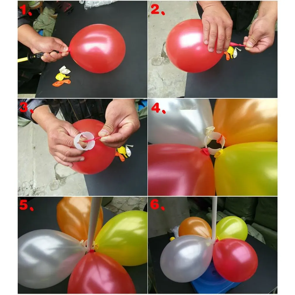 

50pcs Balloon Rings Plastic Lock Buckle Balloon Buckle Arch Folder Convenient Clip Connector Balloon Accessories