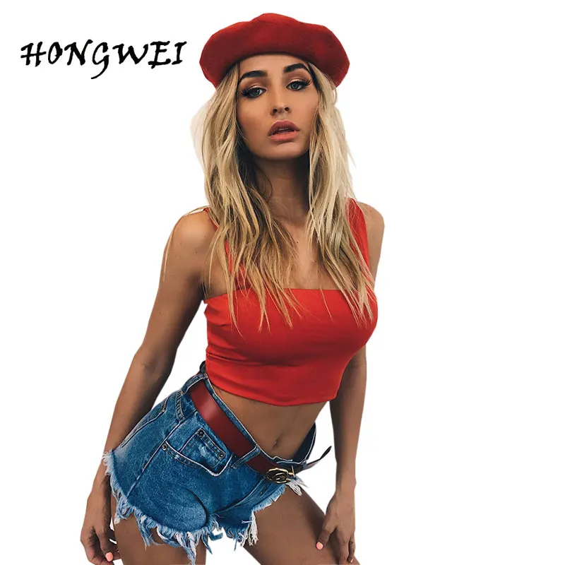 Hongwei Sexy Strap T-shirt 2017 Female Off Shoulder Tops Woman Brand Bodycon Tee Shirt Femme Street Ladies Short T | Женская одежда
