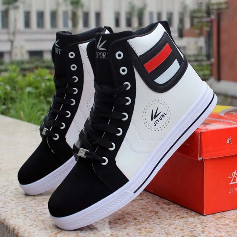 

Masorini Fashion Winter PU Leather Shoes Patchwork Mid-Calf Boots Rubber Round Toe Lace-Up Hard-Wearing High Top Shoes WW-199