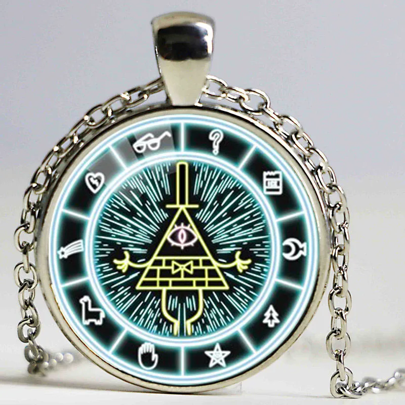 Drama-Gravity-Falls-Light-Blue-Mysteries-BILL-CIPHER-WHEEL-Steampunk-Pendant-Necklace-Fashion-Jewelry