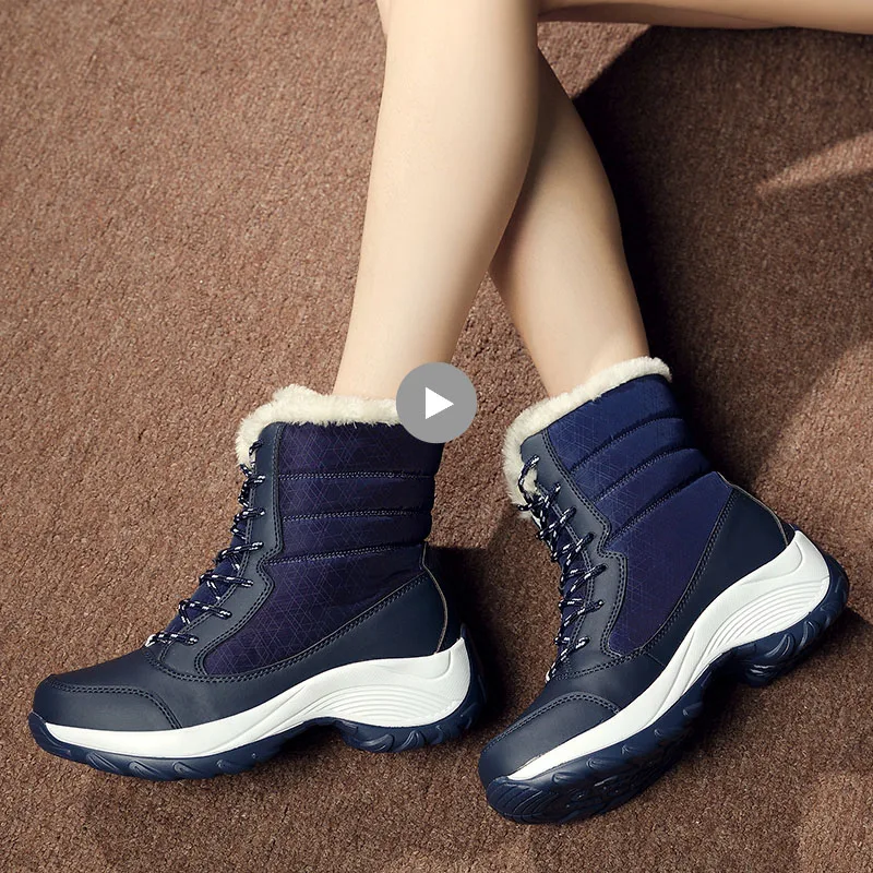 

Fashion New Winter Warm Boots Women Antiskid Outsole Lady Snow Boots High Quality Thick Bottom Platform Waterproof Female Sneake