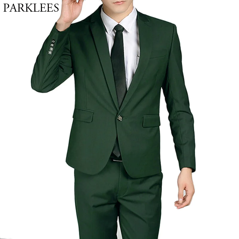 

Men Suits Single Breasted One Button 2 Pieces Suits (Jacket+Pants) Mens Wedding Prom Dance Dinner Tuxedo Suit Terno Masculino