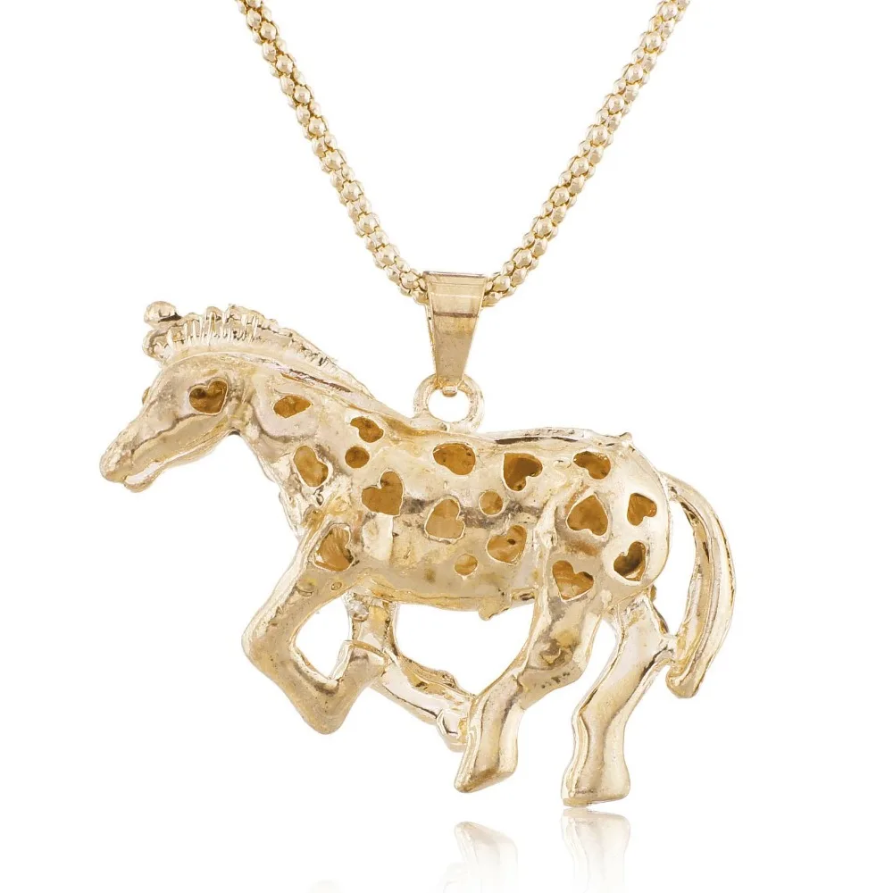 Красивое ожерелье с зеброй лошадью, Кристальное изысканное изумительное длинное ожерелье с цепочкой, подвески для женщин, лучший подарок M289