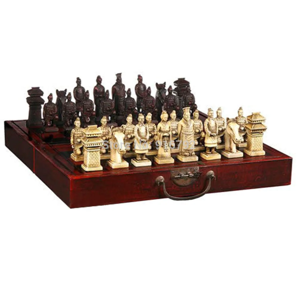 

Wholesale***** hinese 32 pieces chess set/box/Xian Terracota Warrior