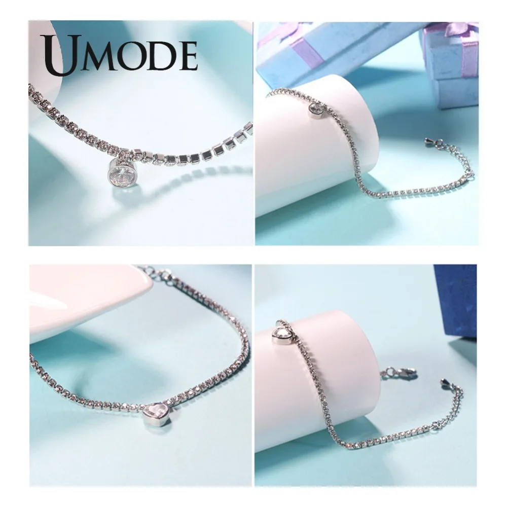 Женский браслет для тенниса UMODE Круглый в форме капли воды с кубическим цирконием