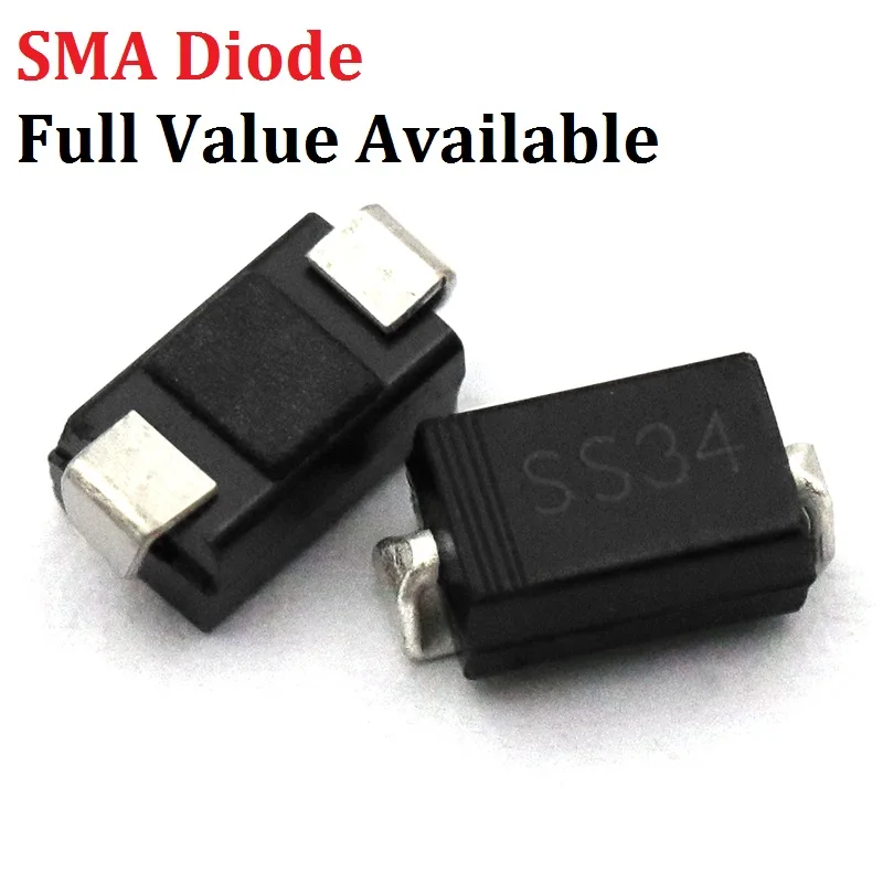 100 шт. SS14/In5819/1n5819 SS16 SS24 SS34/IN5822 SS36/sr360 SS110 SS220 SS310 ES1J SMD SMA диод бесплатная
