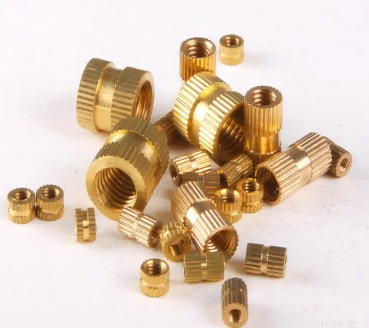 

100pcs M3 M4 M5 Copper Inserts Brass Double Pass Knurl Nut Embedded Fastener