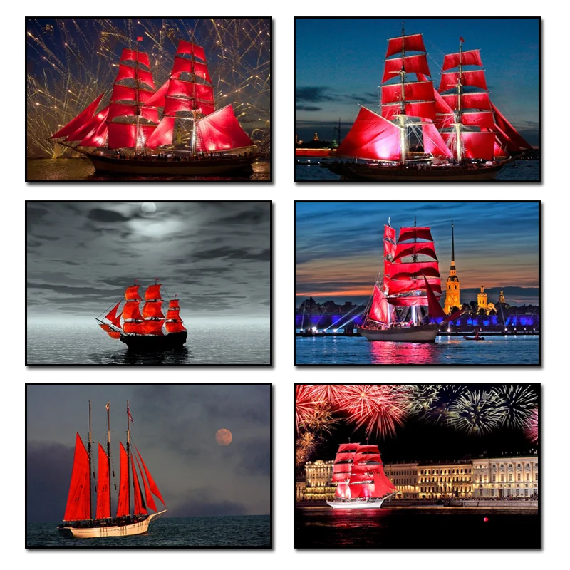 

5D DIY Diamond Embroidery scenery ship Cross Stitch Diamond Painting Home Decoration Diamond Mosaic Crafts icon Needlework