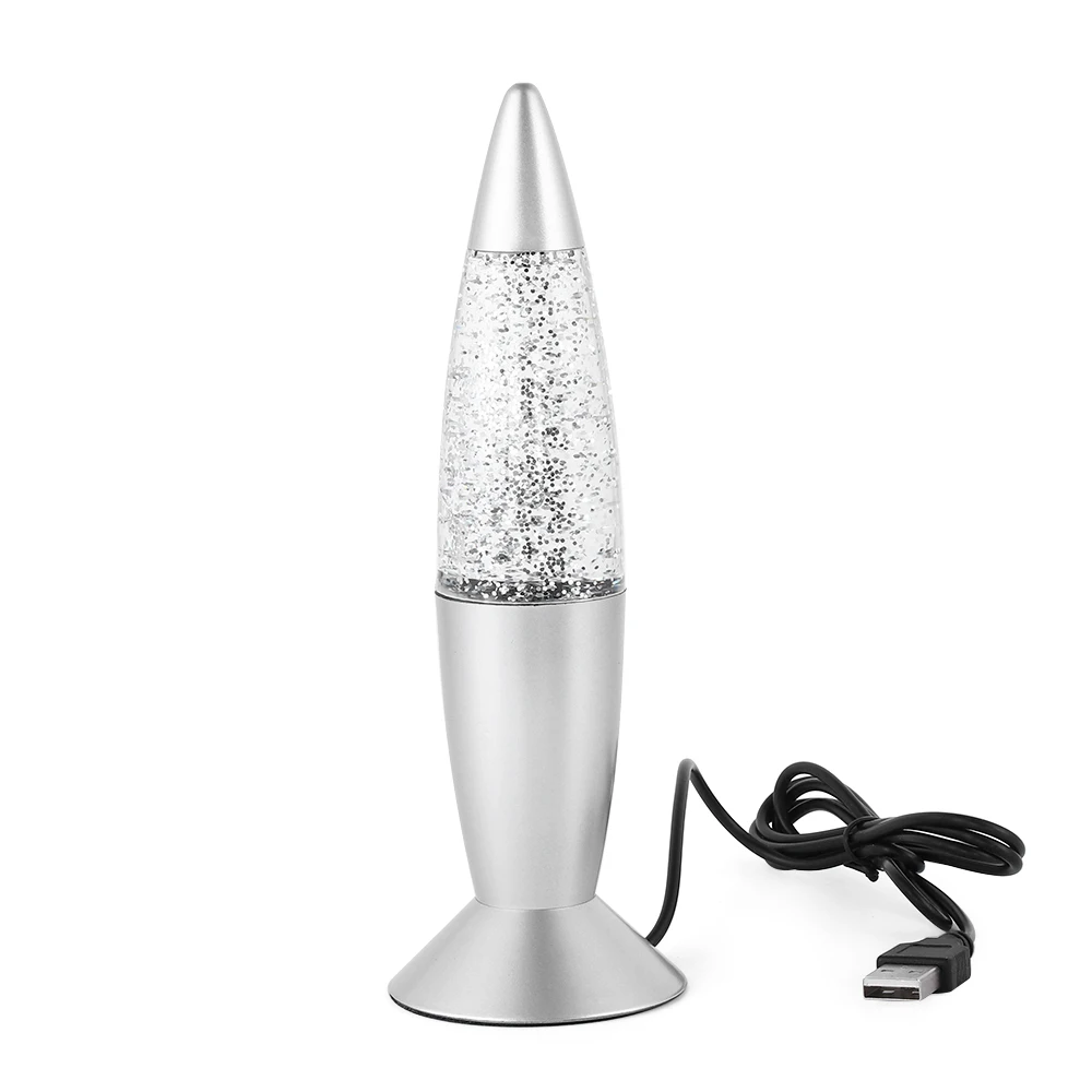 3D ракета многоцветная меняющаяся лава лампа RGB светодиодный Блестящий вечерние светильник для настроения Рождественский подарок прикроватная Ночная лампа для праздничного декора