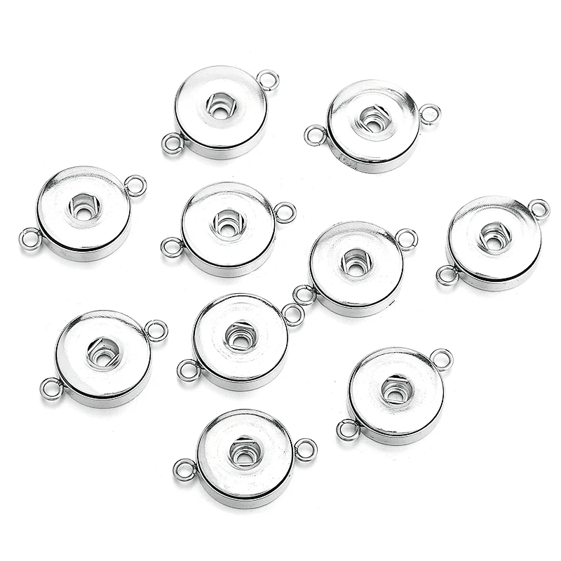 5 шт./лот оснастки ювелирных изделий из нержавеющей стали серебро 18 мм/20 мм кнопки