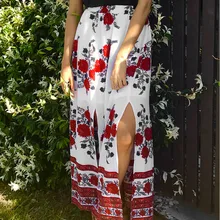 Богемные летние пляжные юбки с принтом, Женская плиссированная короткая юбка с цветочным рисунком, женская шифоновая юбка с высокой талией