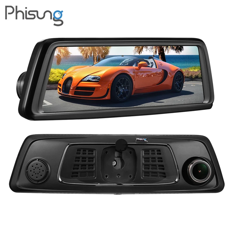 Phisung V9 4G WiFi зеркало заднего вида DVR камера 9,8" 1296 P FHD 4 камера Dashcam gps ADAS Dash Cam Регистратор Видео рекордер