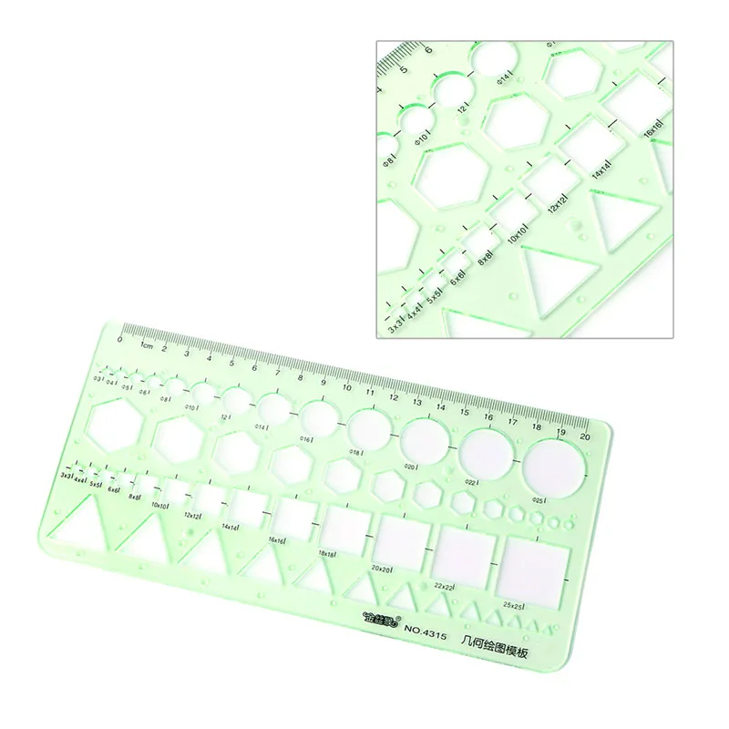 New Plastic Circles Geometric Template Ruler Stencil Measuring Tool